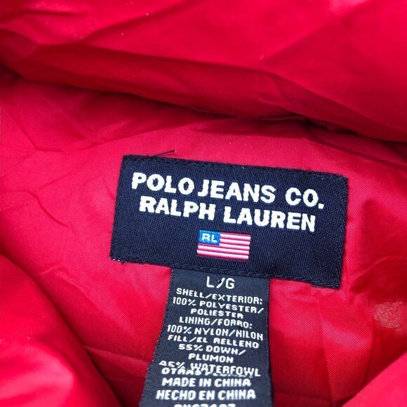 VINTAGE Polo Ralph Lauren Puffer Jacket Vest Large - Picture 8 of 10